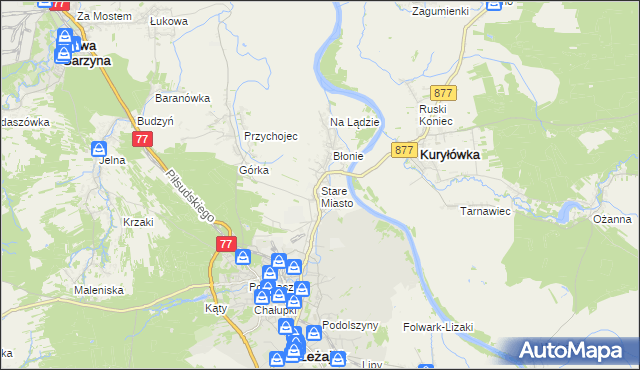 mapa Stare Miasto gmina Leżajsk, Stare Miasto gmina Leżajsk na mapie Targeo