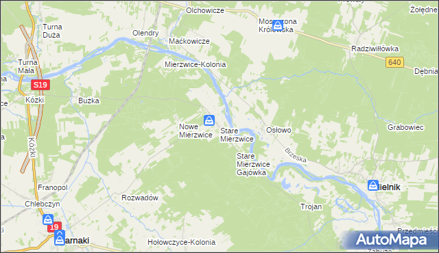 mapa Stare Mierzwice, Stare Mierzwice na mapie Targeo