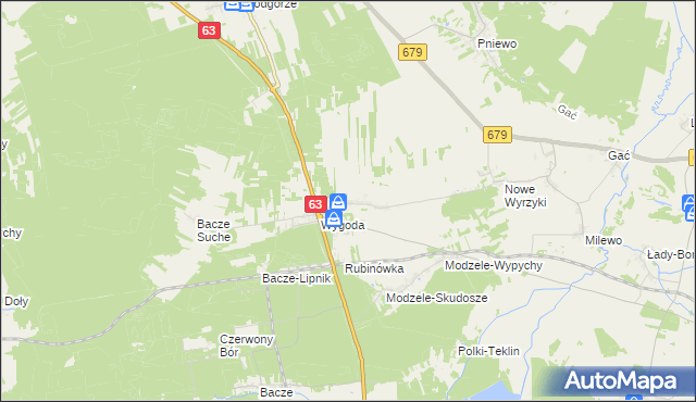 mapa Stare Modzele, Stare Modzele na mapie Targeo