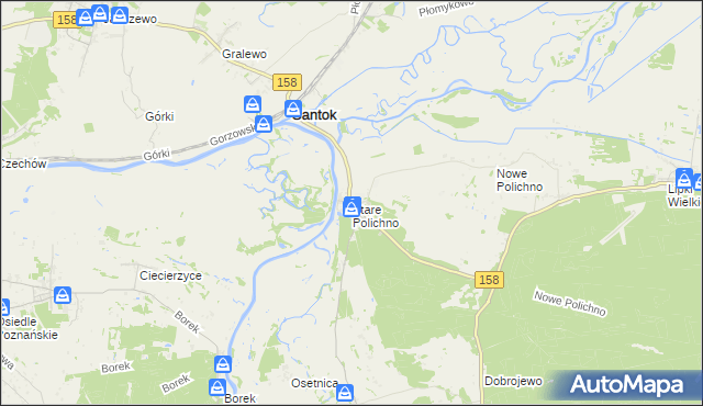 mapa Stare Polichno, Stare Polichno na mapie Targeo