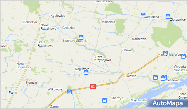 mapa Stare Przybojewo, Stare Przybojewo na mapie Targeo