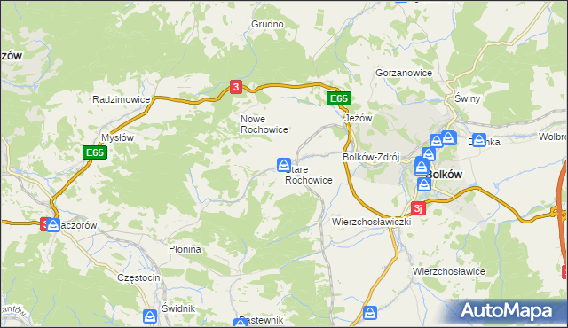 mapa Stare Rochowice, Stare Rochowice na mapie Targeo