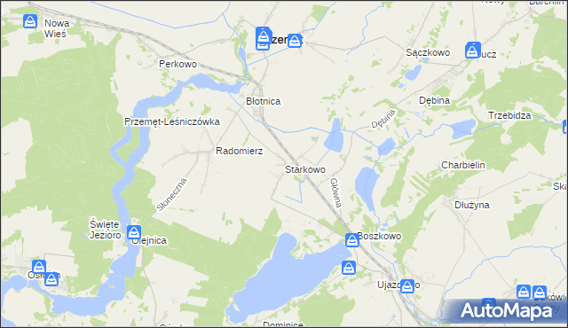 mapa Starkowo gmina Przemęt, Starkowo gmina Przemęt na mapie Targeo