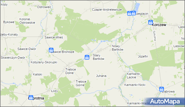 mapa Stary Bartków, Stary Bartków na mapie Targeo