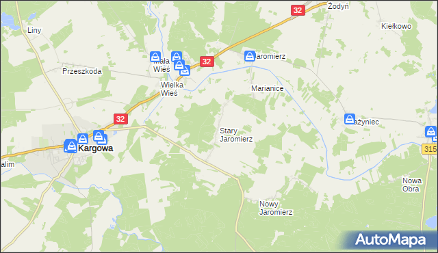 mapa Stary Jaromierz, Stary Jaromierz na mapie Targeo