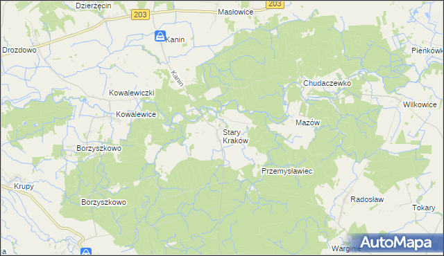 mapa Stary Kraków, Stary Kraków na mapie Targeo