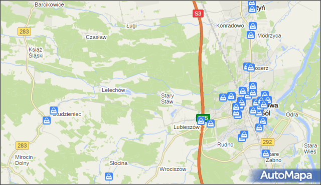 mapa Stary Staw gmina Nowa Sól, Stary Staw gmina Nowa Sól na mapie Targeo