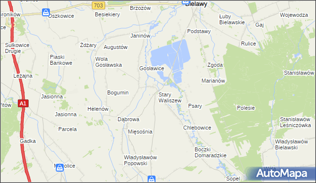 mapa Stary Waliszew, Stary Waliszew na mapie Targeo