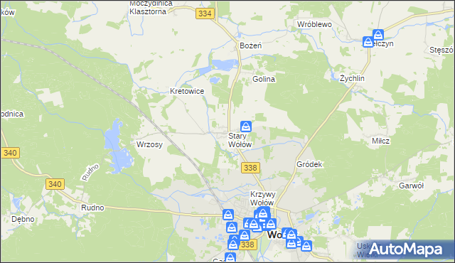 mapa Stary Wołów, Stary Wołów na mapie Targeo
