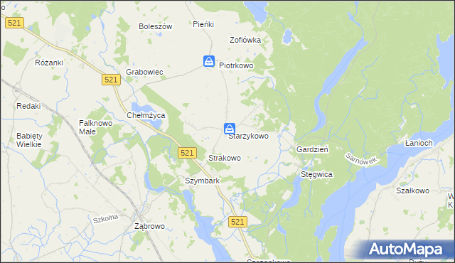 mapa Starzykowo, Starzykowo na mapie Targeo