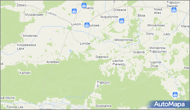 mapa Stawisko gmina Zagórów, Stawisko gmina Zagórów na mapie Targeo