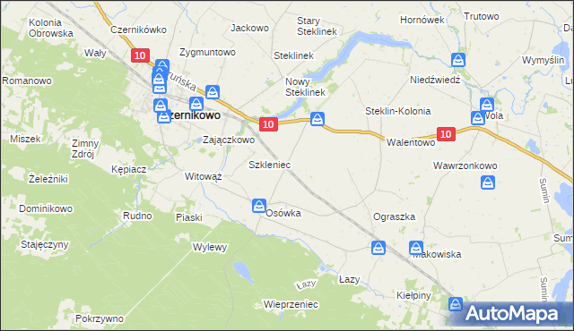 mapa Steklin, Steklin na mapie Targeo