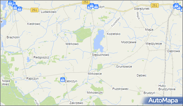 mapa Stępuchowo, Stępuchowo na mapie Targeo