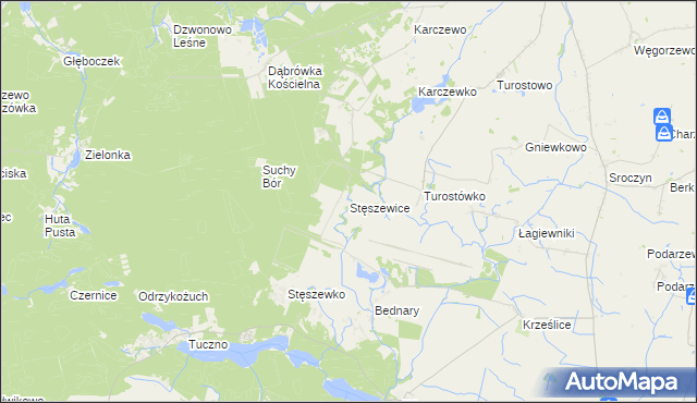 mapa Stęszewice, Stęszewice na mapie Targeo