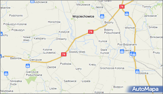 mapa Stodoły-Kolonie, Stodoły-Kolonie na mapie Targeo