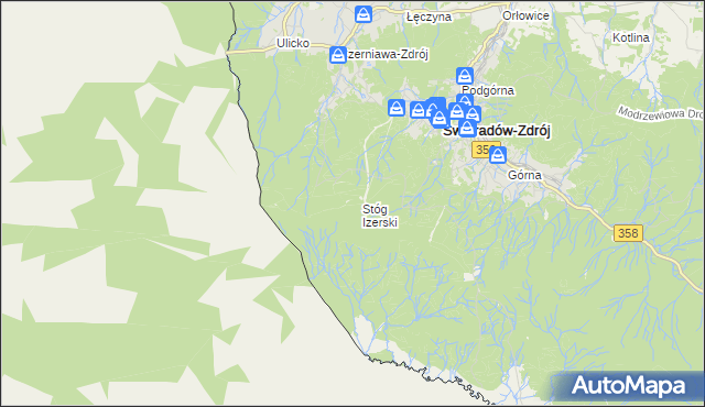 mapa Stóg Izerski, Stóg Izerski na mapie Targeo