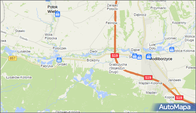 mapa Stojeszyn Drugi, Stojeszyn Drugi na mapie Targeo