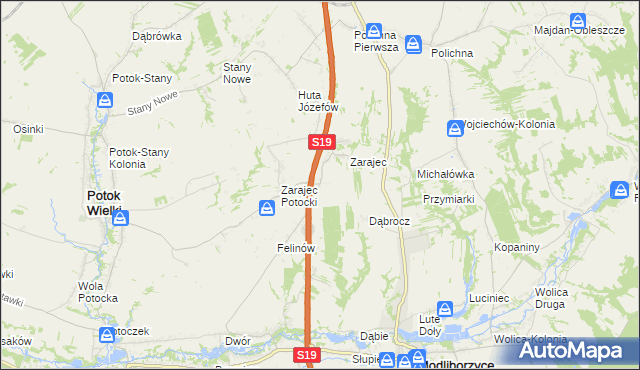 mapa Stojeszyn-Kolonia, Stojeszyn-Kolonia na mapie Targeo