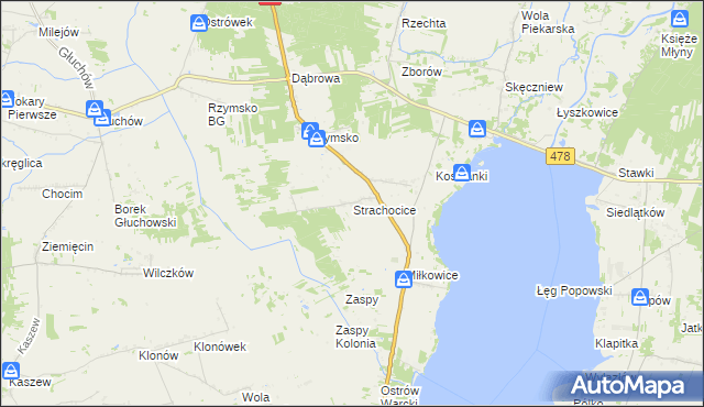 mapa Strachocice, Strachocice na mapie Targeo