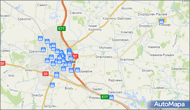 mapa Strachówko, Strachówko na mapie Targeo