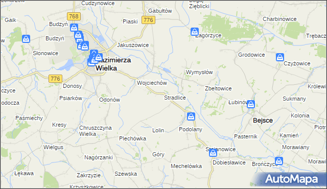 mapa Stradlice, Stradlice na mapie Targeo
