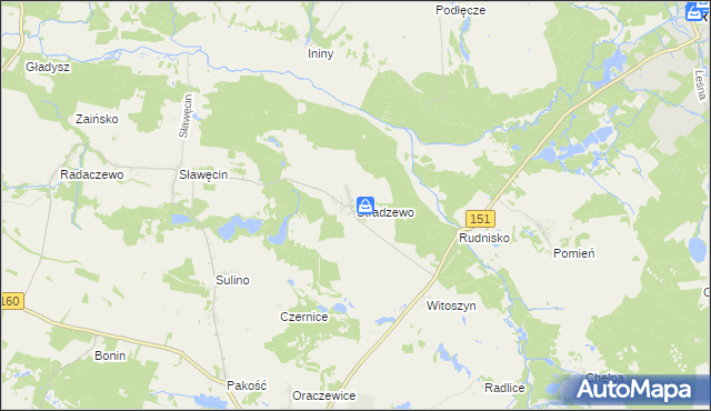 mapa Stradzewo gmina Choszczno, Stradzewo gmina Choszczno na mapie Targeo