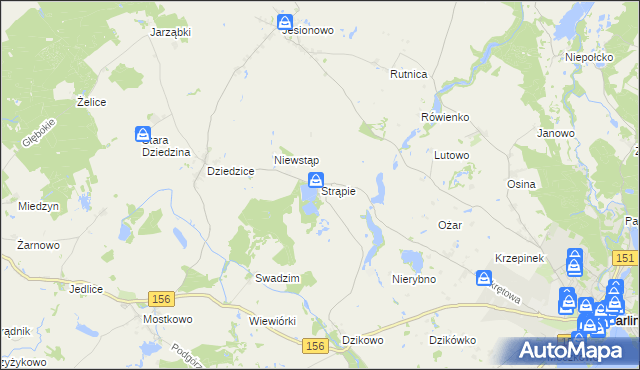 mapa Strąpie, Strąpie na mapie Targeo