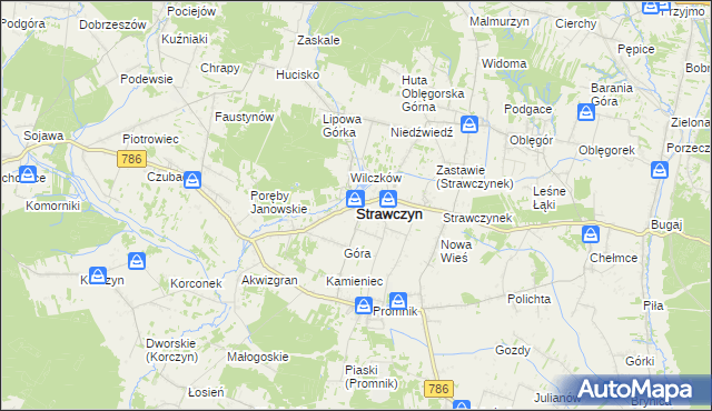 mapa Strawczyn, Strawczyn na mapie Targeo