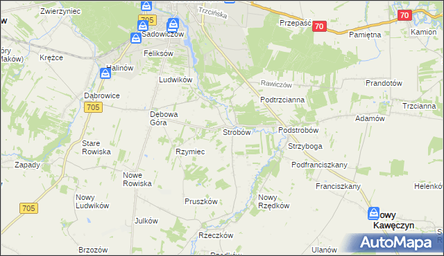 mapa Strobów, Strobów na mapie Targeo