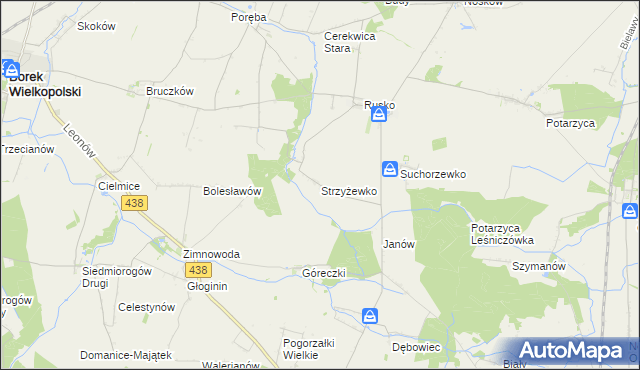 mapa Strzyżewko, Strzyżewko na mapie Targeo