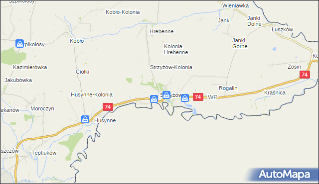 mapa Strzyżów gmina Horodło, Strzyżów gmina Horodło na mapie Targeo