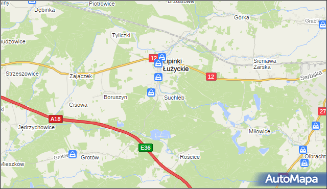 mapa Suchleb, Suchleb na mapie Targeo