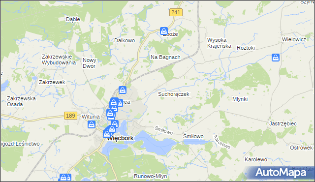 mapa Suchorączek, Suchorączek na mapie Targeo