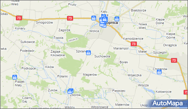 mapa Suchowola gmina Stopnica, Suchowola gmina Stopnica na mapie Targeo