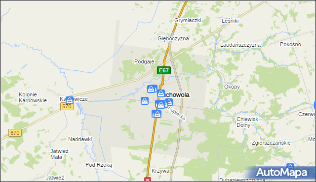 mapa Suchowola powiat sokólski, Suchowola powiat sokólski na mapie Targeo