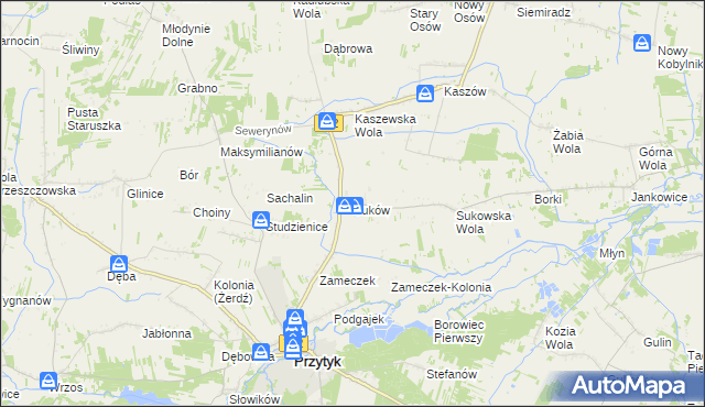 mapa Suków gmina Przytyk, Suków gmina Przytyk na mapie Targeo