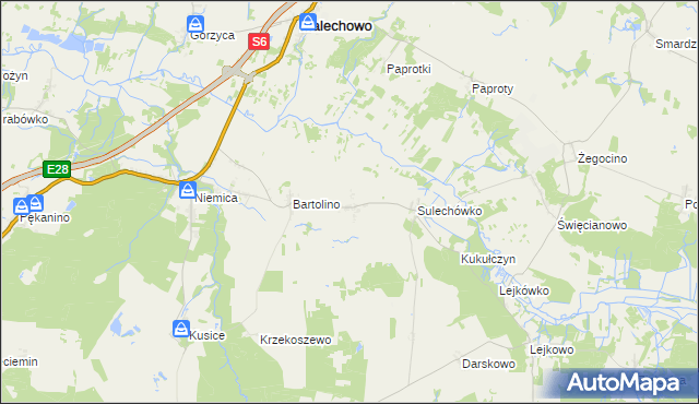 mapa Sulechowo, Sulechowo na mapie Targeo