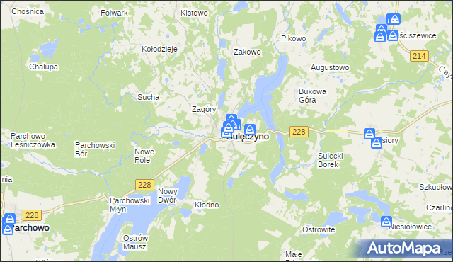 mapa Sulęczyno, Sulęczyno na mapie Targeo