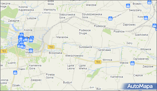 mapa Sulisławice gmina Wolbrom, Sulisławice gmina Wolbrom na mapie Targeo