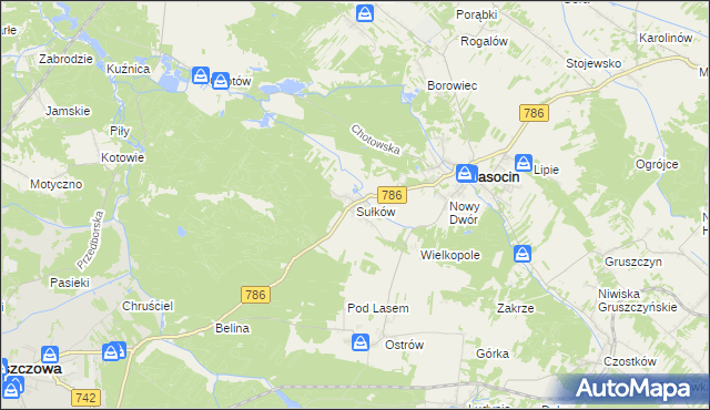 mapa Sułków gmina Krasocin, Sułków gmina Krasocin na mapie Targeo