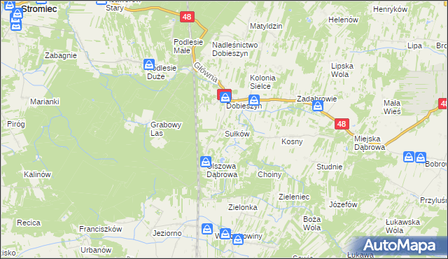 mapa Sułków gmina Stromiec, Sułków gmina Stromiec na mapie Targeo