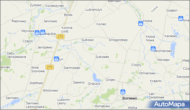 mapa Sułkówek, Sułkówek na mapie Targeo