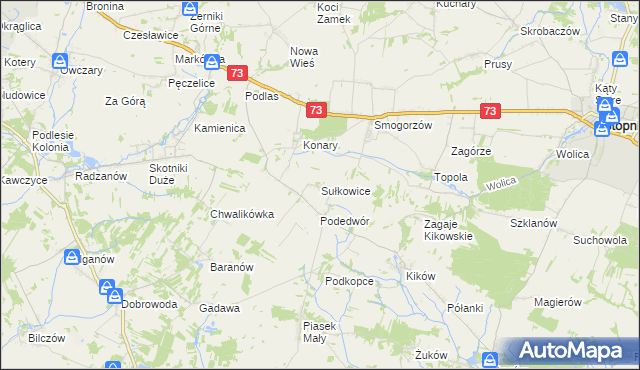 mapa Sułkowice gmina Solec-Zdrój, Sułkowice gmina Solec-Zdrój na mapie Targeo