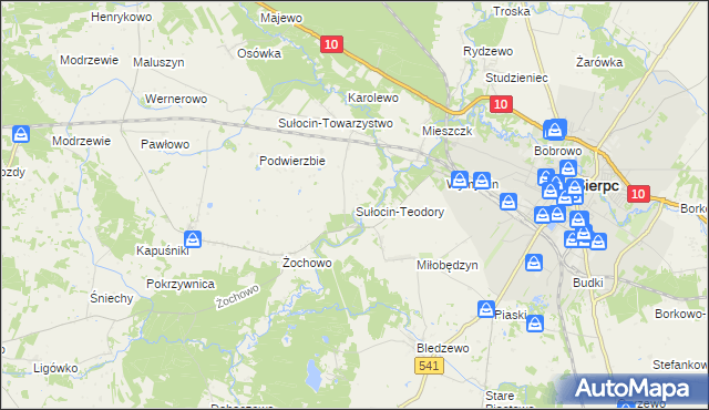 mapa Sułocin-Teodory, Sułocin-Teodory na mapie Targeo