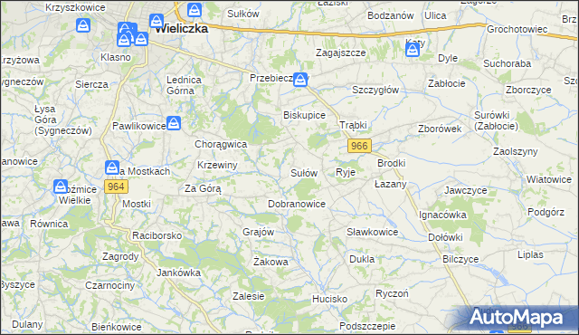 mapa Sułów gmina Biskupice, Sułów gmina Biskupice na mapie Targeo