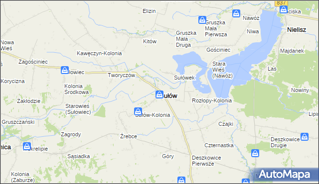 mapa Sułów powiat zamojski, Sułów powiat zamojski na mapie Targeo