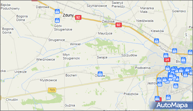 mapa Świące, Świące na mapie Targeo