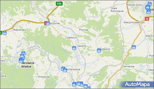 mapa Świdnik gmina Marciszów, Świdnik gmina Marciszów na mapie Targeo