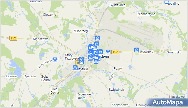 mapa Świdwin, Świdwin na mapie Targeo