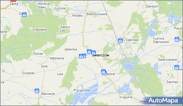 mapa Świerczów powiat namysłowski, Świerczów powiat namysłowski na mapie Targeo